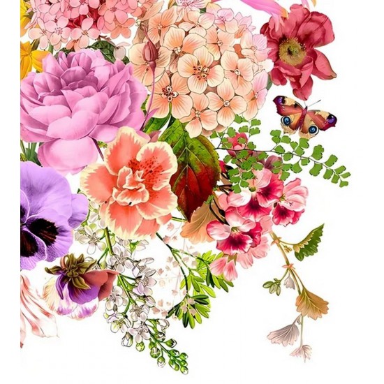 Pacote Com 20 Guardanapos De Papel 33x33cm Flower Bouquet Napkin